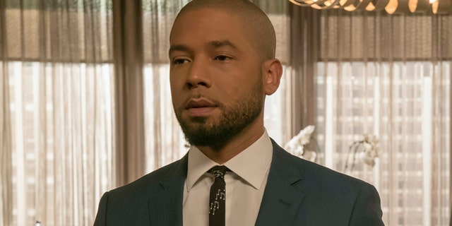 This image released by Fox shows Jussie Smollett, left, and A.Z. Kelsey in a scene from the "Pride" episode of "Empire" which originally aired on Oct. 10, 2018. Smollett’s co-starring role in “Empire” may end up being the pinnacle of his career, industry observers and insiders said as the actor faces criminal charges that he faked a hate crime against himself.