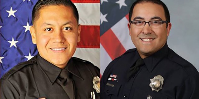 Steve Gameroz, a rookie, left, and veteran Richard Jaramillo, right, were expected to survive their injuries. (Denver Police Department)