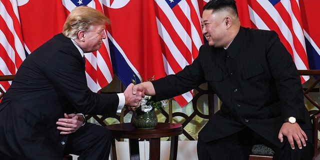 Trump and Kim exchanged handshakes and laughs at theÂ Sofitel Legend Metropole Hanoi on Wednesday and briefly spoke to reporters before their scheduled 20-minute meeting.Â 