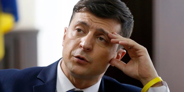 Ukrainian comedian Volodymyr Zelenskiy, who played the nation's president in a popular TV series, and is running for president in next month's election