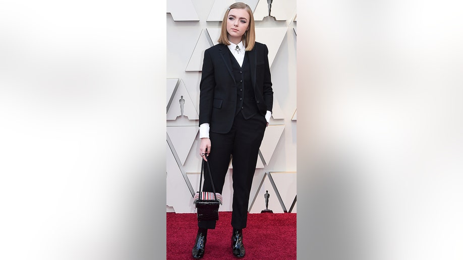 Elsie Fisher arrives at the Oscars on Sunday, Feb. 24, 2019, at the Dolby Theatre in Los Angeles. (Photo by Richard Shotwell/Invision/AP)
