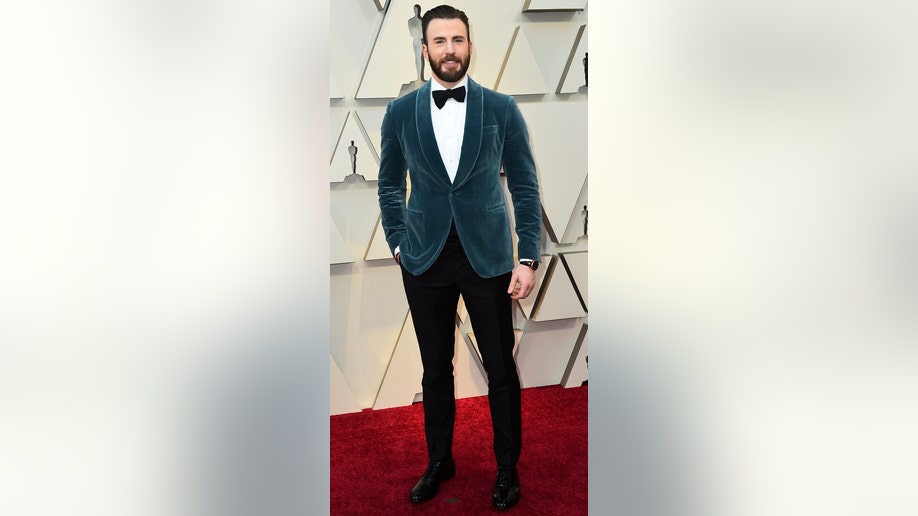 Chris Evans arrives at the Oscars on Sunday, Feb. 24, 2019, at the Dolby Theatre in Los Angeles. (Photo by Jordan Strauss/Invision/AP)