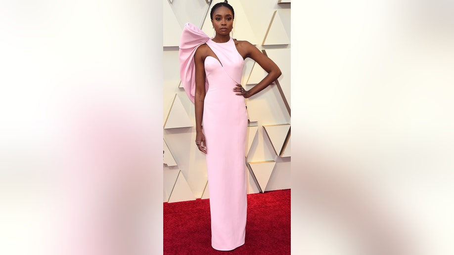 Kiki Layne arrives at the Oscars on Sunday, Feb. 24, 2019, at the Dolby Theatre in Los Angeles. (Photo by Jordan Strauss/Invision/AP)