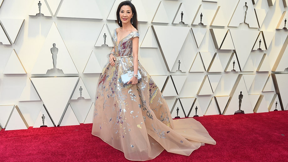 Michelle Yeoh arrives at the Oscars on Sunday, Feb. 24, 2019, at the Dolby Theatre in Los Angeles. (Photo by Jordan Strauss/Invision/AP)
