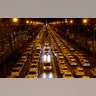 Spanish taxis block the Castellana Avenue, during a strike in Madrid, Spain, Monday, Jan. 28, 2019. 