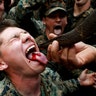 A soldier is fed snake blood during the Cobra Gold multilateral military exercise in Chanthaburi, Thailand, Feb. 14, 2019. 