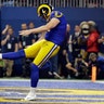 Los Angeles Rams Johnny Hekker kicks a 65-yard punt during the second half of the Super Bowl in Atlanta, February 3. 2019.