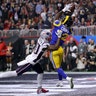 New England Patriots Jason McCourty breaks up a pass intended for Los Angeles Rams' Brandin Cooks in the Super Bowl in Atlanta, February 3. 2019.