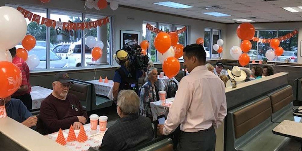 90-year-old woman celebrates birthday at Whataburger where she's