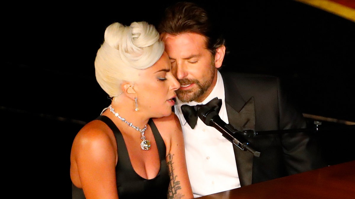 Lady Gaga and Bradley Cooper perform "Shallow" from "A Star Is Born" at the Oscars, Feb. 24, 2019. (Reuters)