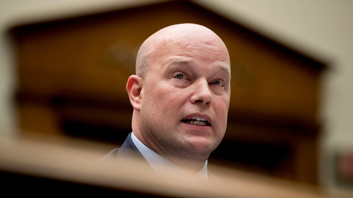 Acting Attorney General Matthew Whitaker speaks during a House Judiciary Committee hearing on Capitol Hill, Feb. 8, 2019. (AP Photo/Andrew Harnik)