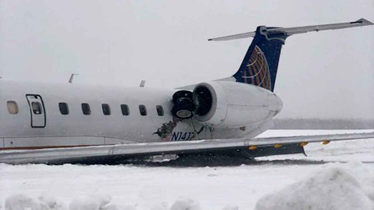 United Express plane missed runway entirely at Maine airport