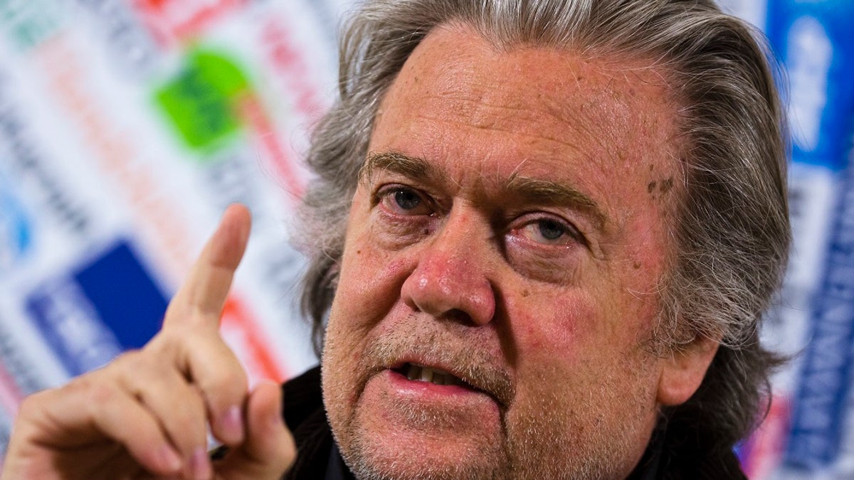 Former White House strategist Steve Bannon claimed a ticket with Sen. Kamala Harris, D-Calif., and former U.S. Rep. Beto O’Rourke, D-Texas, could unseat President Trump. (Associated Press)