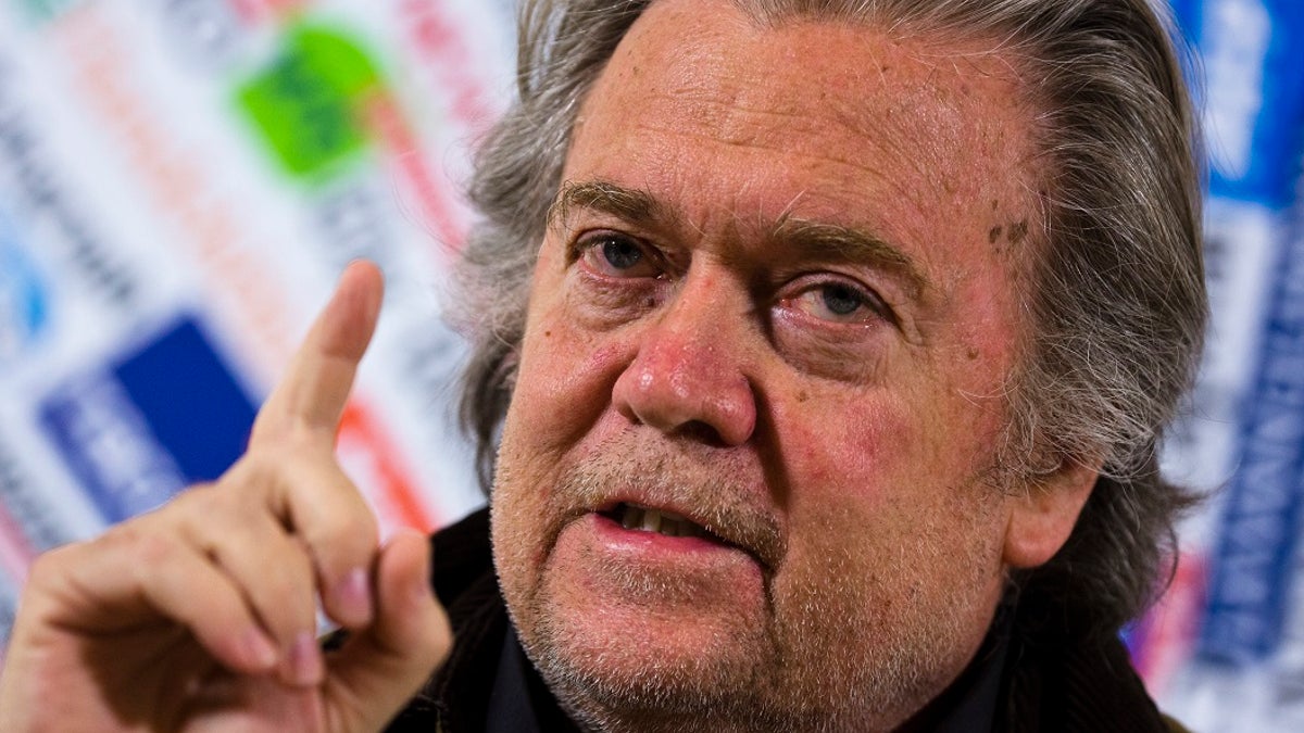 Former White House strategist Steve Bannon claimed a ticket with Sen. Kamala Harris, D-Calif., and former U.S. Rep. Beto O’Rourke, D-Texas, could unseat President Trump. (Associated Press)
