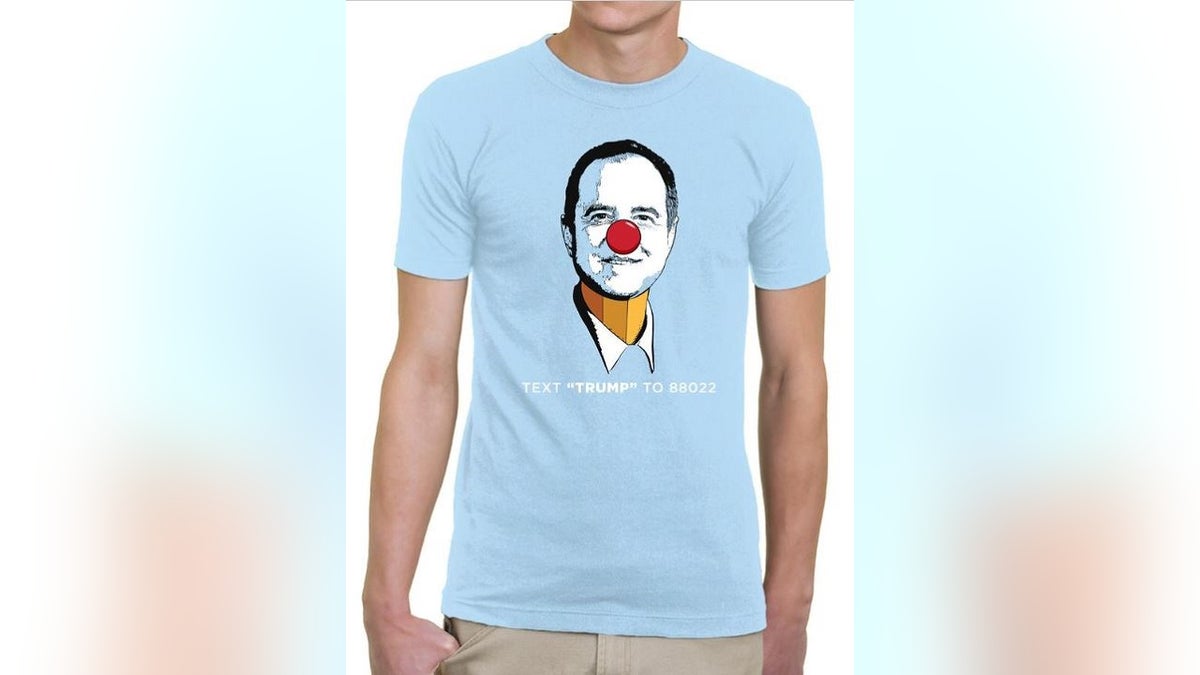 President's Trump 2020 presidential campaign is selling??"Pencil-Neck?Adam Schiff" T-shirts.