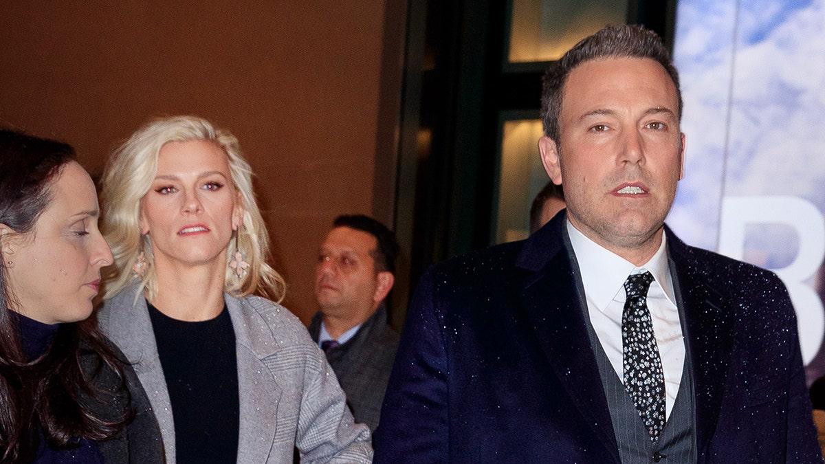 Ben Affleck and Lindsay Shookus attend the premiere of his movie 