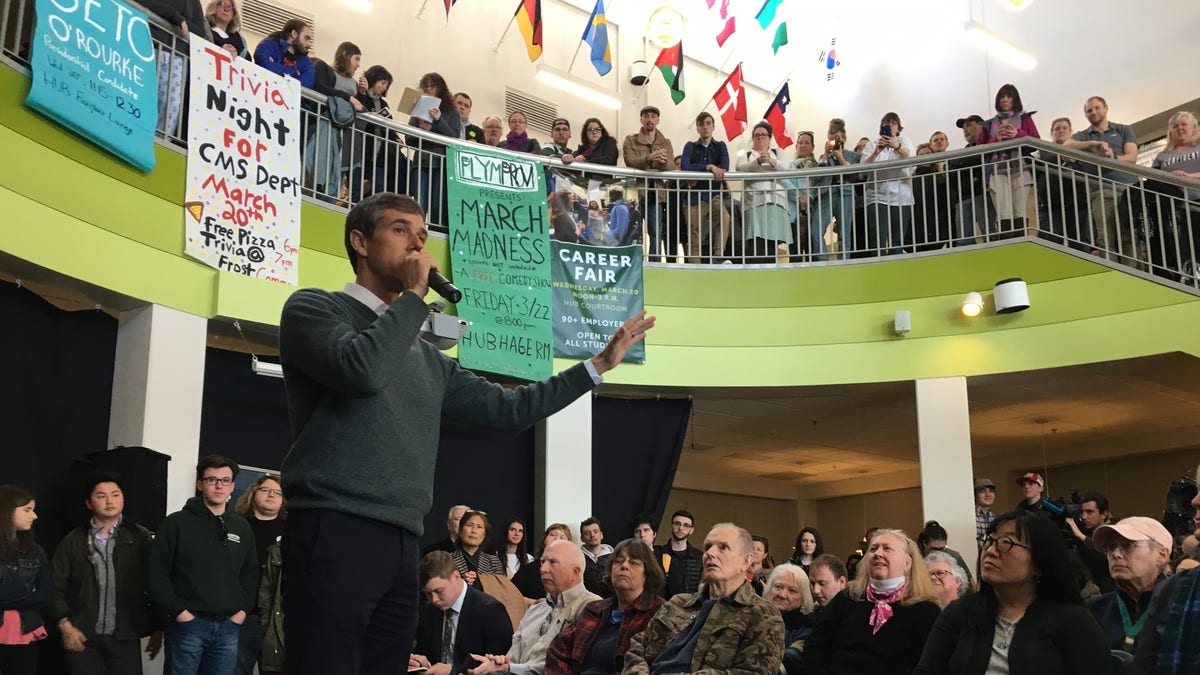 March 20, 2019: Beto O'Rourke speaks at?Plymouth State University in New Hampshire.?