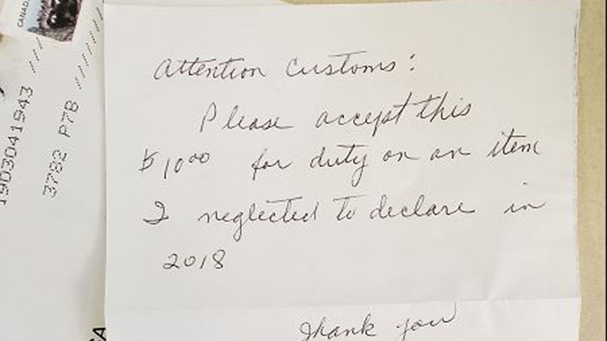 Last Tuesday, Canada Border Services Agency (CBSA) officers at the Pigeon River port of entry on the Ontario/Minnesota border received an interesting handwritten letter.<br>