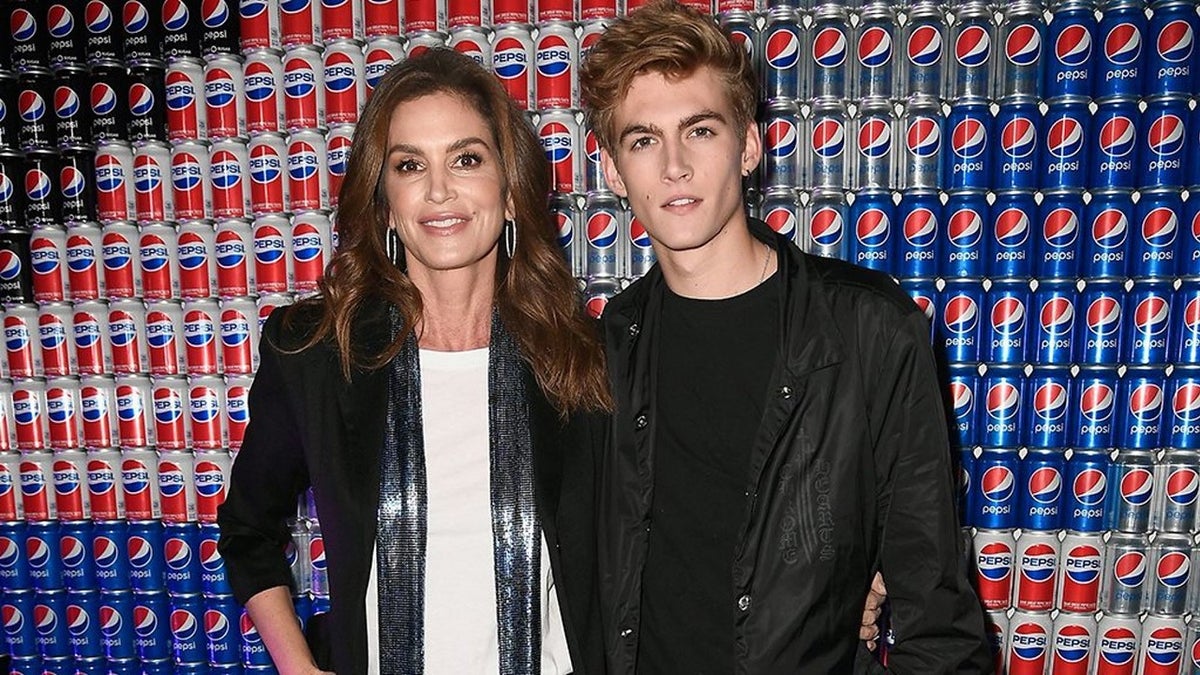 FILE: Cindy Crawford, left, and son Presley Gerber at Pepsi Generations Live Pop-Up on February 2, 2018 in Minneapolis, Minnesota.