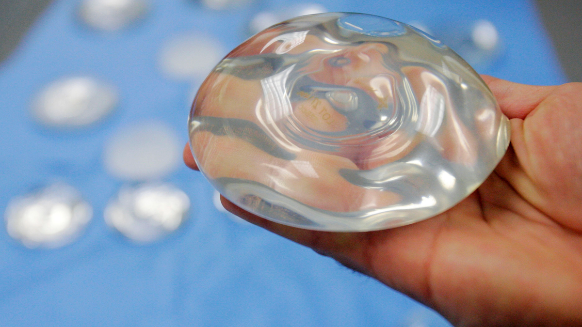 A silicone gel breast implant is seen in Irving, Texas, Dec. 11, 2006. (Associated Press)