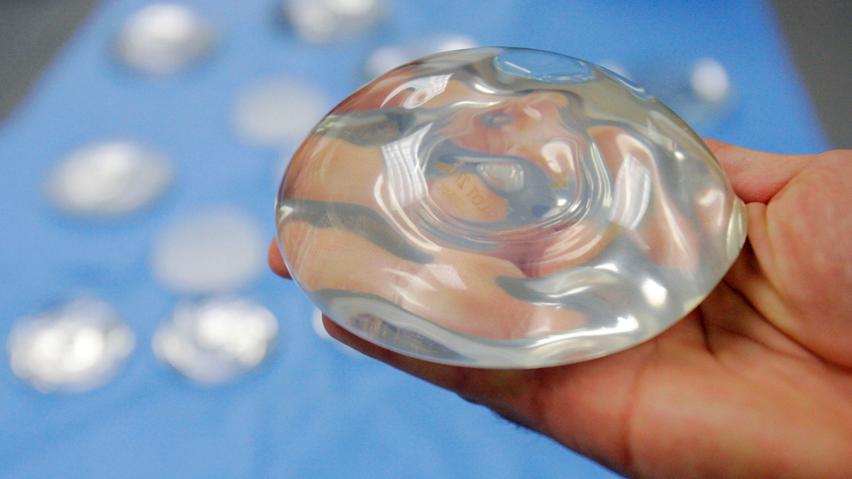 A silicone gel breast implant is seen in Irving, Texas, Dec. 11, 2006. (Associated Press)