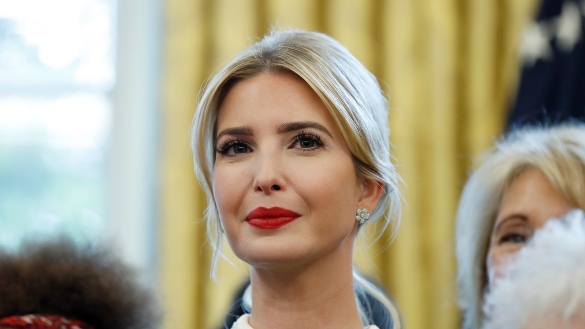 Ivanka Trump stands in the Oval Office of the White House before President Donald Trump signs a memorandum to expand access to STEM education on Sept. 25, 2017. (AP Photo/Alex Brandon)