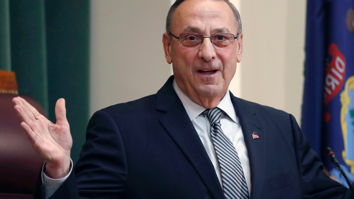 FILE - In this Feb. 13, 2018, file photo, Gov. Paul LePage delivers the State of the State address to the Legislature at the State House in Augusta, Maine. In March 2019 the state released a list of the 115 people pardoned by former Gov. LePage following a public records request by The Associated Press. (AP Photo/Robert F. Bukaty, File)