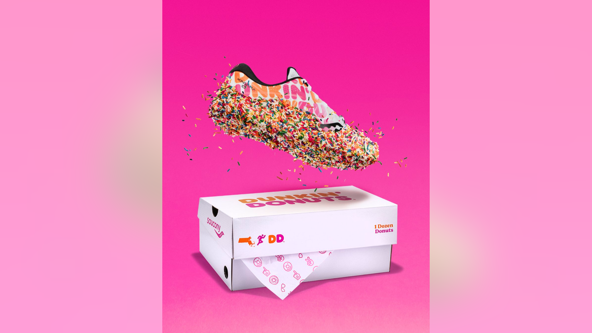 Doughnut-inspired footwear released in time for Boston Marathon runners.