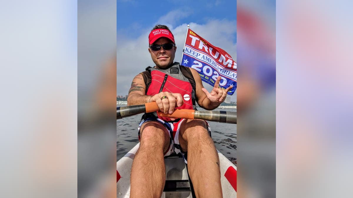 Dion Cini, seen above, claims he was "kicked out" of Jake's Dilemma in Manhattan because of his hat, though a co-owner of the establishment alleges that he "instigated" the incident.