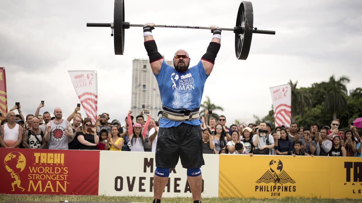 Brian Shaw during the Max Overhead competition of the 2018 Worlds Strongest Man in Manila on May 5, 2018.