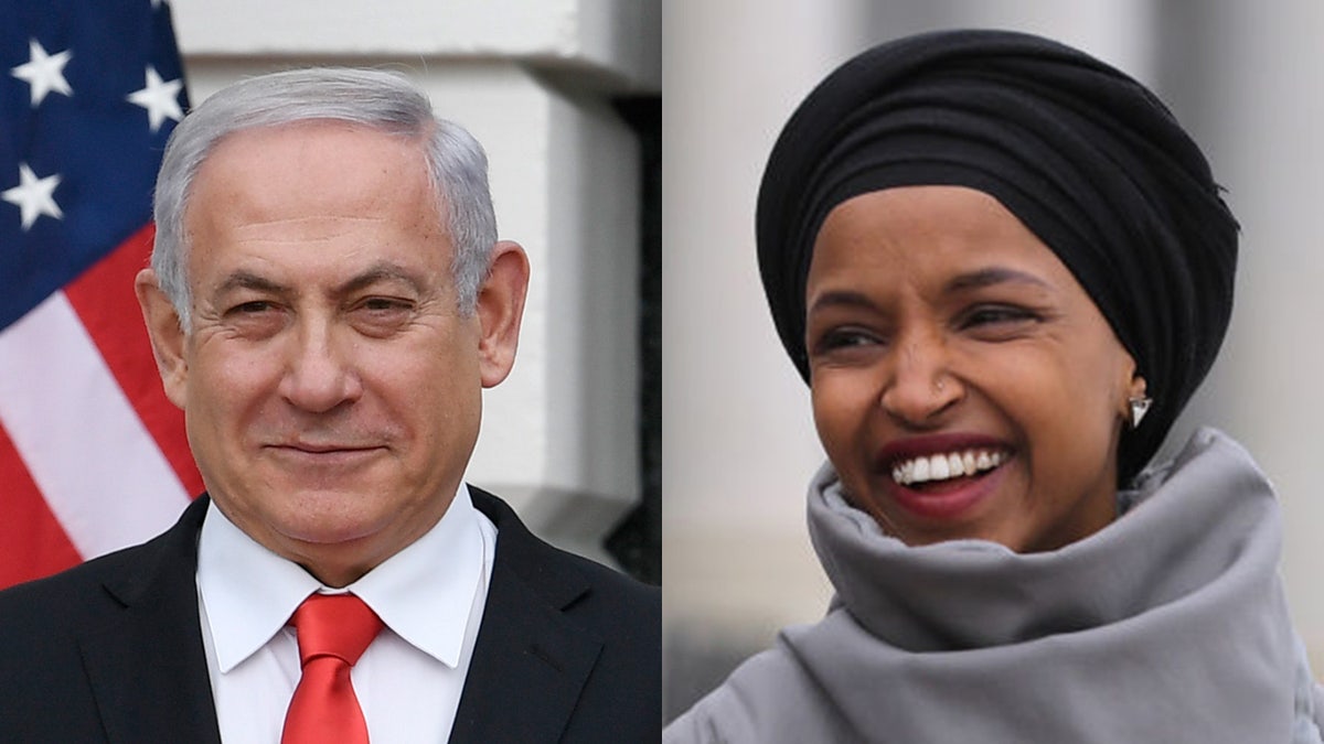 Israeli Prime Minister Benjamin Netanyahu hit back Tuesday at Rep. Ilhan Omar, D-Minn. (Getty, File)
