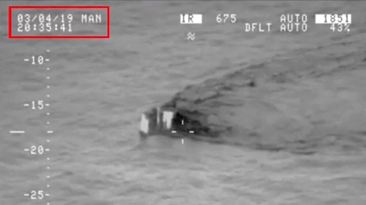 In this image made from video taken on March 4, 2019, and released on Tuesday, March 5, 2019, by the Pakistan Military, shows what they claim is an Indian submarine approaching its territorial waters in the Arabian Sea. Pakistan's navy says the submarine was not targeted, "keeping in view Pakistan's policy of peace" under which Islamabad wants to de-escalate tensions with New Delhi.