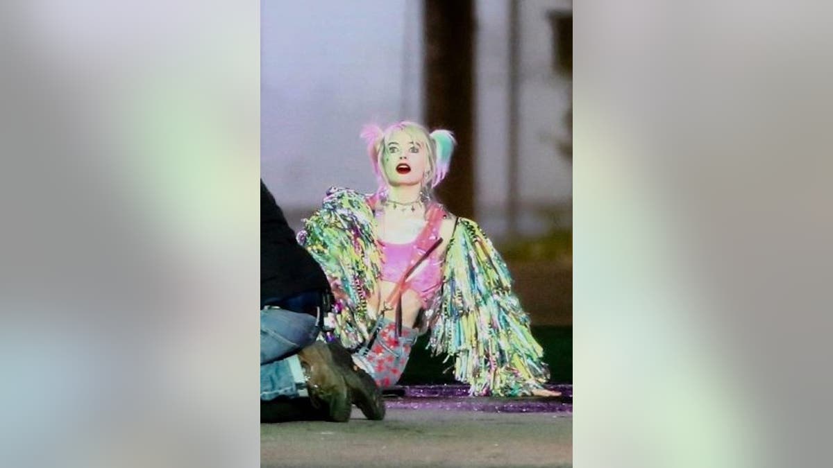 Margot Robbie is seen filming an intense action scene for her latest film "Birds of Prey (And the Fantabulous Emancipation of One Harley Quinn).'' Margot shot a scene in a truck where she jumps out and lets the truck crash to watch explosions.