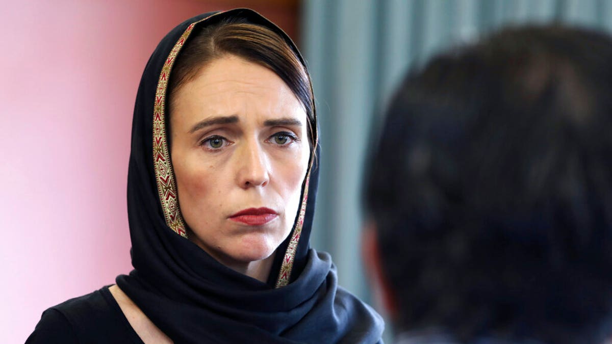 New Zealand Prime Minister Jacinda Ardern speaks to representatives of the Muslim community, at the Canterbury Refugee Centre in Christchurch, New Zealand, a day after the mass shootings at two mosques in the city.