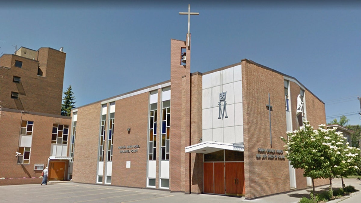 The mystery attack was chased out of the Our Lady Queen of Poland church in Edmonton on March 13, police and officials say.