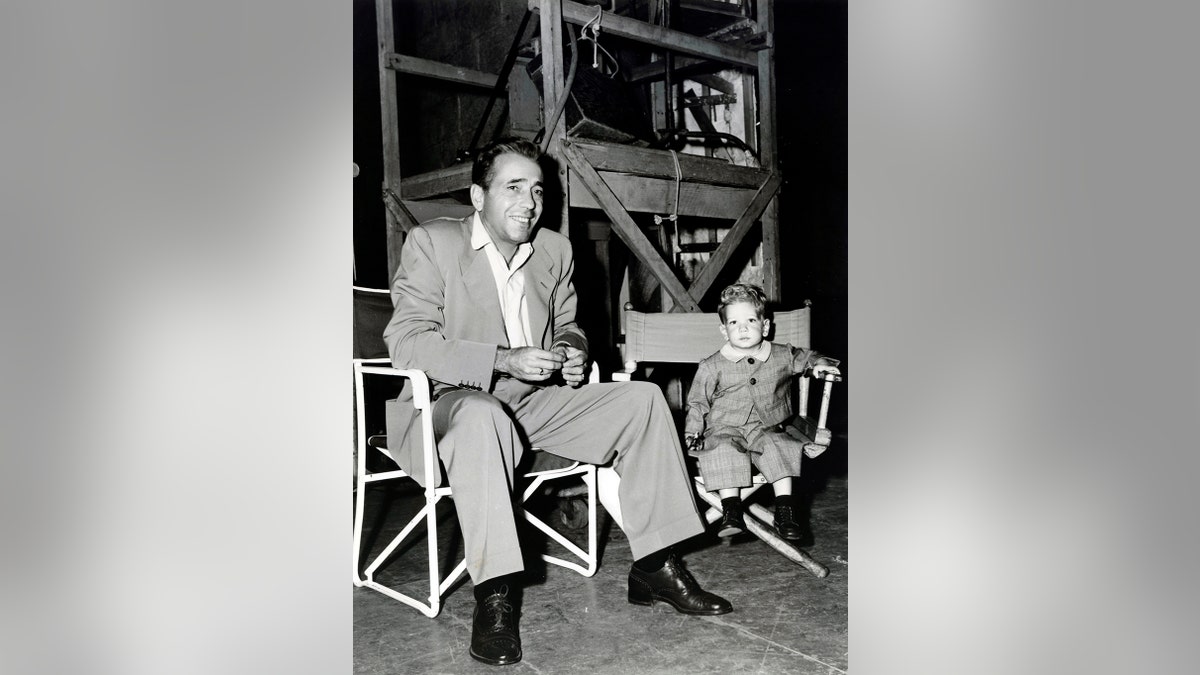 Stephen Bogart on set with his father.