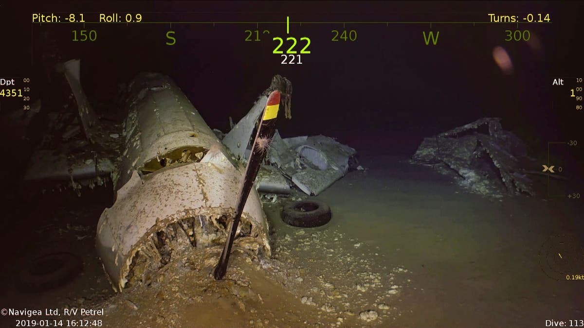 The wreckage of an Avenger aircraft. (Paul G. Allen’s Vulcan Inc./Navigea Ltd, R/V Petrel)