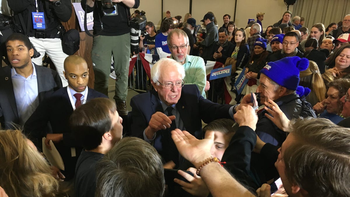 Bernie Sanders campaigning in Concord, N.H., on Sunday.