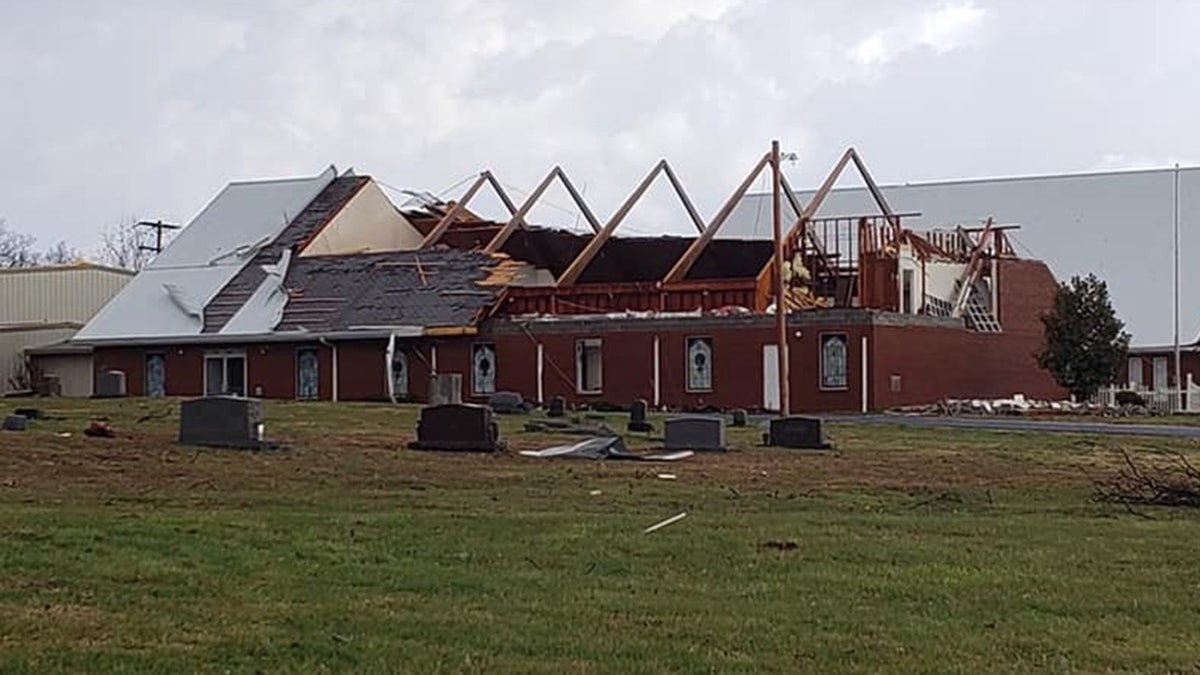 Damage to Mount Zion Church in West Paducah, Ky.