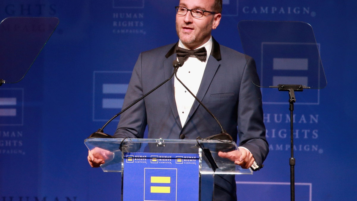 HRC President Chad Griffin speaks onstage at The Human Rights Campaign 2018 Los Angeles Gala Dinner at JW Marriott Los Angeles at L.A. LIVE on March 10, 2018, in Los Angeles. (Photo by Rich Fury/Getty Images for Human Rights Campaign)