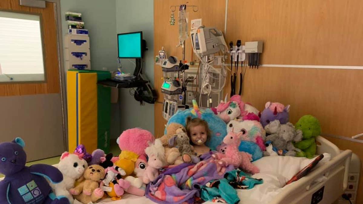 Xydias said her daughter finds comfort in her stuffed animals, especially when she is trying to hide "from anyone in scrubs."