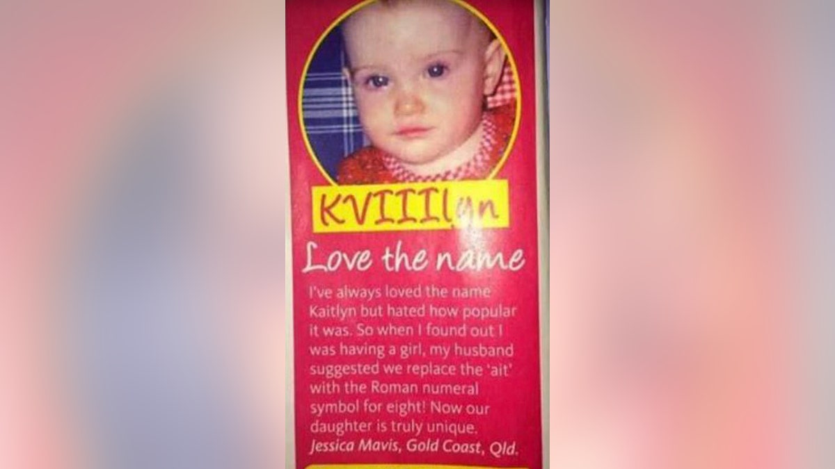 In this photo and feature shared to That's Life magazine in 2016, one Australian mom explained her decision to give her daughter a uniquely spelled version of "Kaitlyn." 