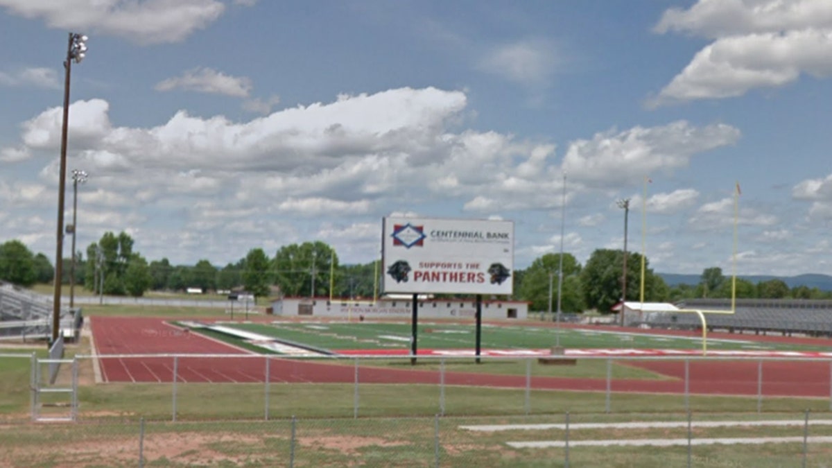 A light pole toppled over during a soccer game at Clarksville High School in Arkansas during a period of heavy winds on Saturday, officials and witnesses say.