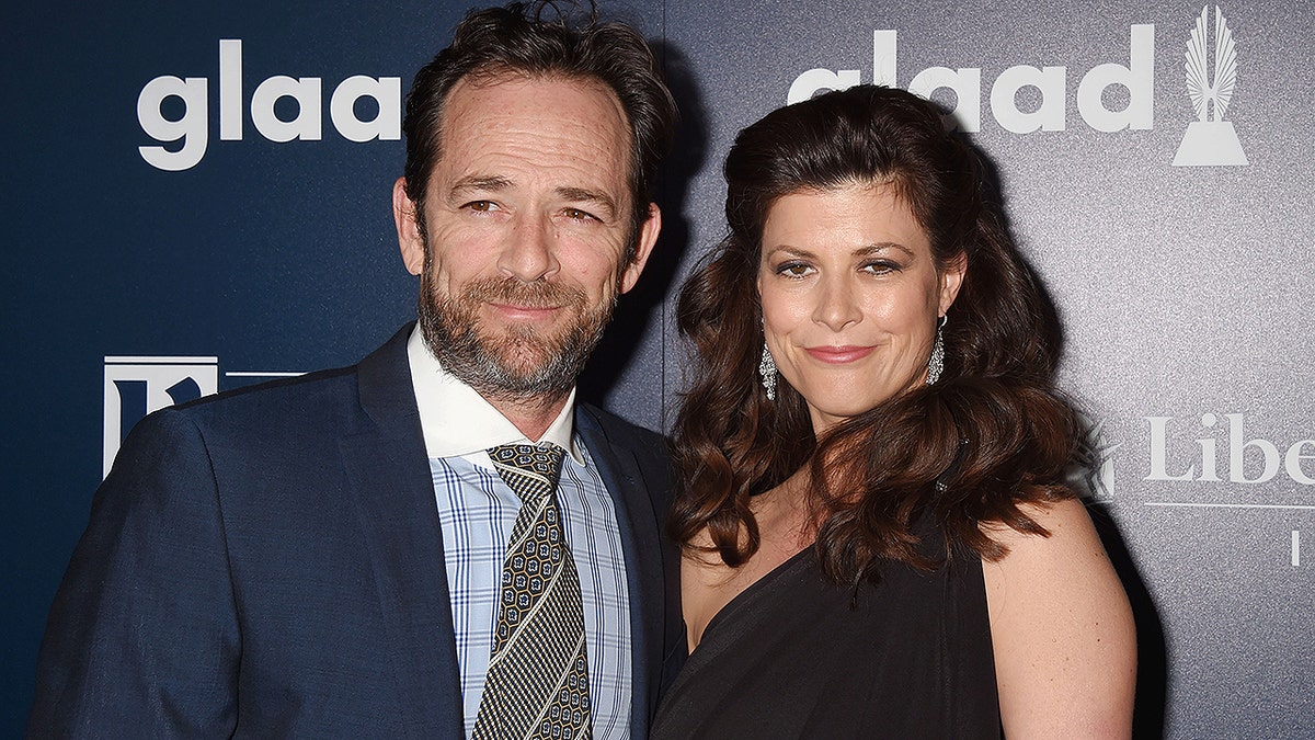 BEVERLY HILLS, CA - APRIL 01: Actor Luke Perry (L) and guest attend the 28th Annual GLAAD Media Awards in LA at The Beverly Hilton Hotel on April 1, 2017 in Beverly Hills, California. (Photo by Jeffrey Mayer/WireImage)