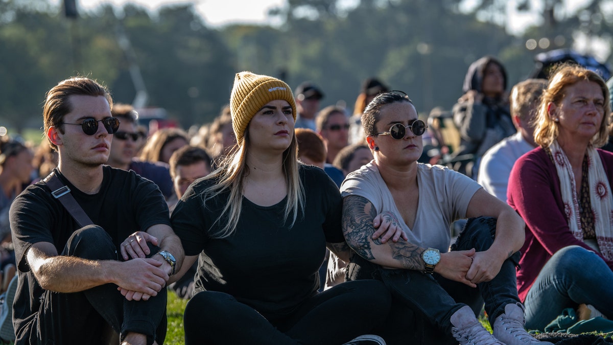 People take part in a vigil to remember the victims of the Christchurch mosque attacks, on March 24, 2019, in Christchurch, New Zealand.?