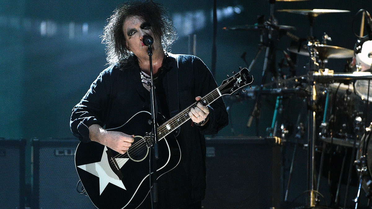 Inductee Robert Smith, of The Cure, performs at the Rock & Roll Hall of Fame induction ceremony at the Barclays Center on Friday, March 29, 2019, in New York. (Photo by Evan Agostini/Invision/AP)