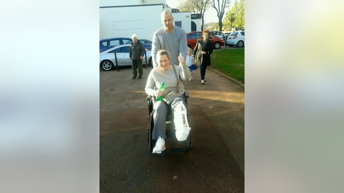 Fitzpatrick, being pushed by her husband Paul, said she is still dealing with lingering effects from the accident.