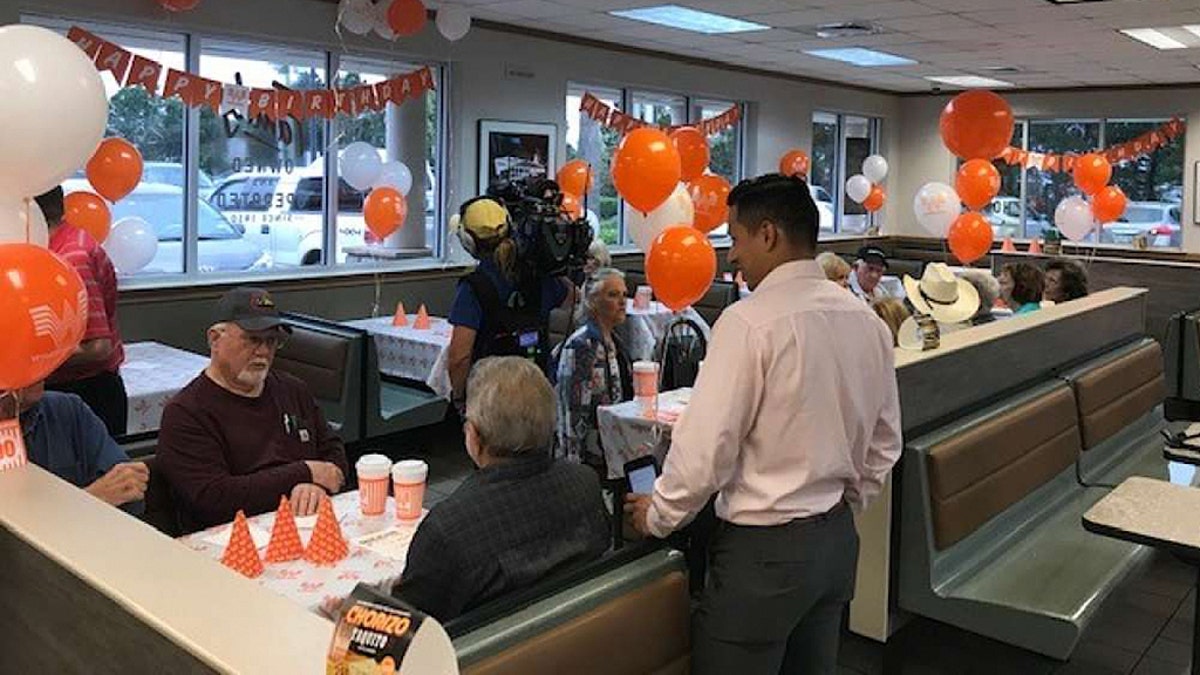 90-year-old Bobie Miller was in for the surprise of a lifetime when he walked into his local Spring, Texas, Whataburger.