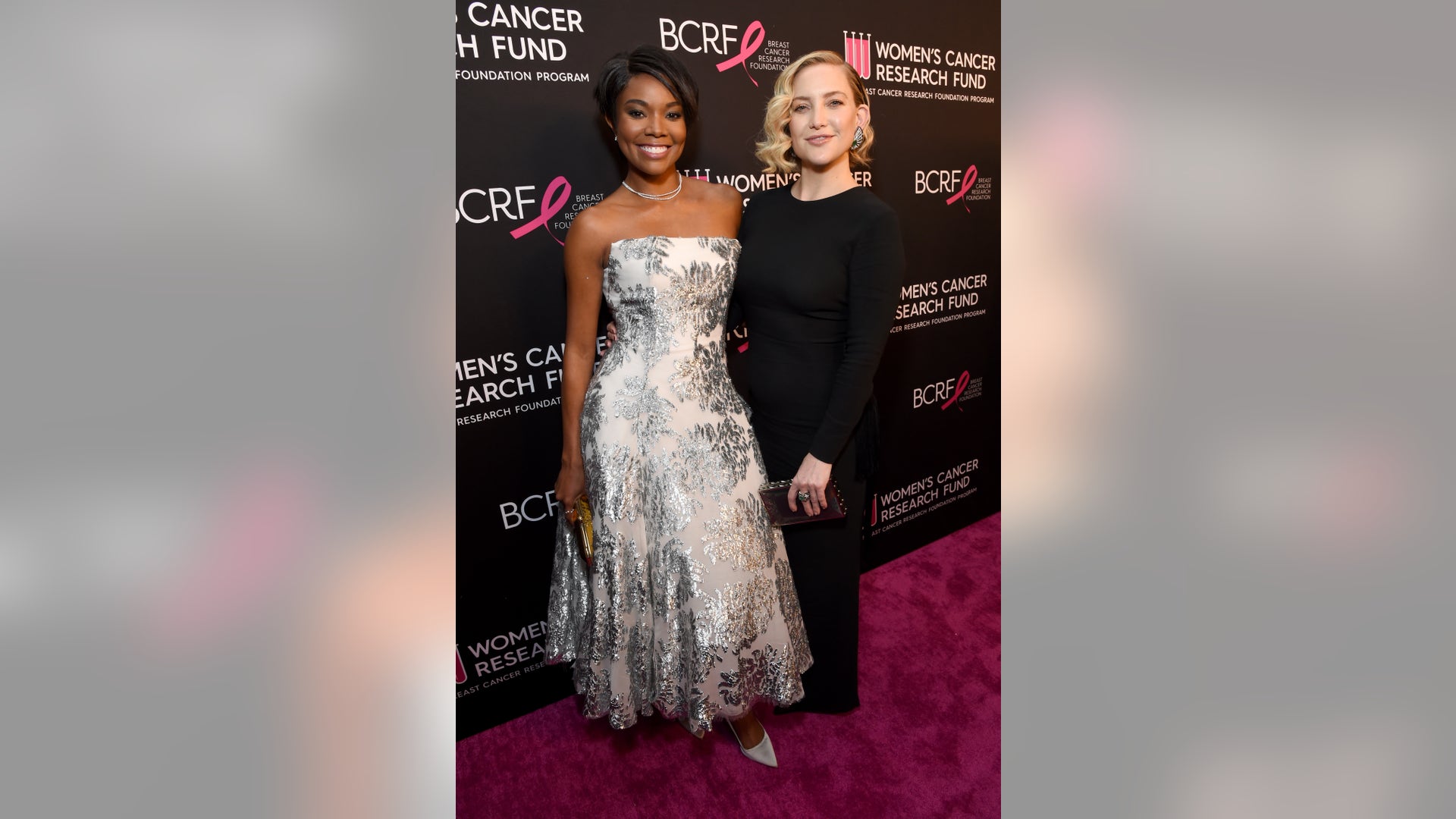 Honorees Gabrielle Union and Kate Hudson are all smiles on the red carpet while attending WCRF's "An Unforgettable Evening" at the Beverly Wilshire Four Seasons Hotel on February 28, 2019 in Beverly Hills, Calif.