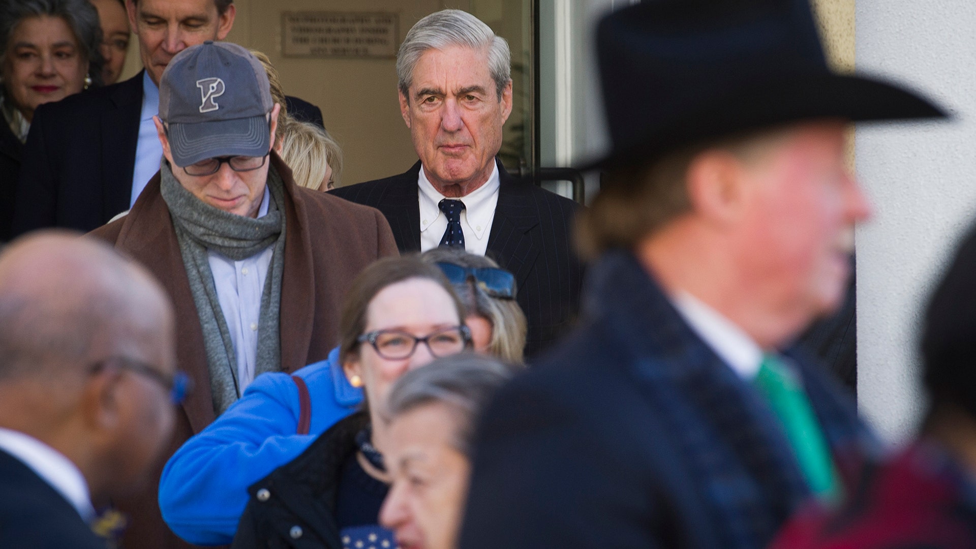 Special Counsel Robert Mueller exits St. John's Episcopal Church after attending services, across from the White House in Washington, March 24, 2019. 